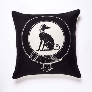 Greyhound Cushion - Ebony